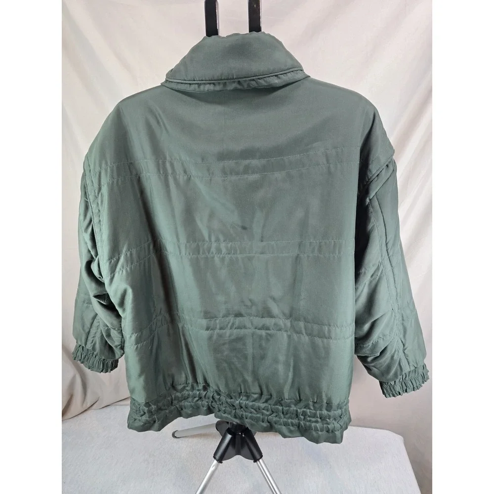 vintage London Fog‎ green bomber jacket with a quilted design & collar Large L